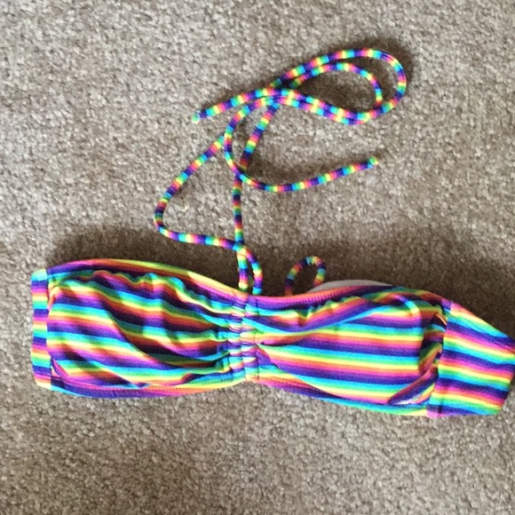 Juniors rainbow bikini halter top - Picture 1 of 1